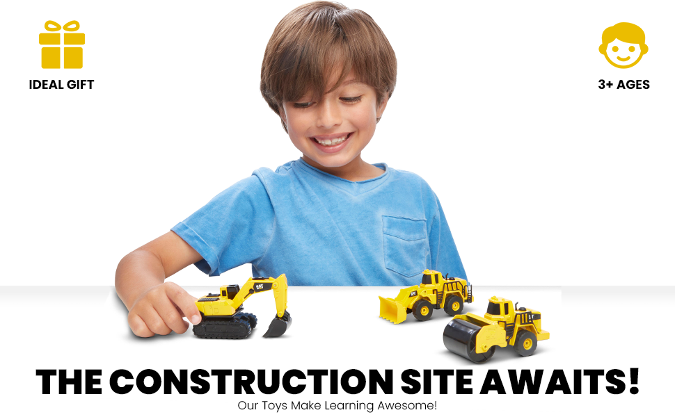 Cattoysofficial cat construction die cast metal pack vehicles