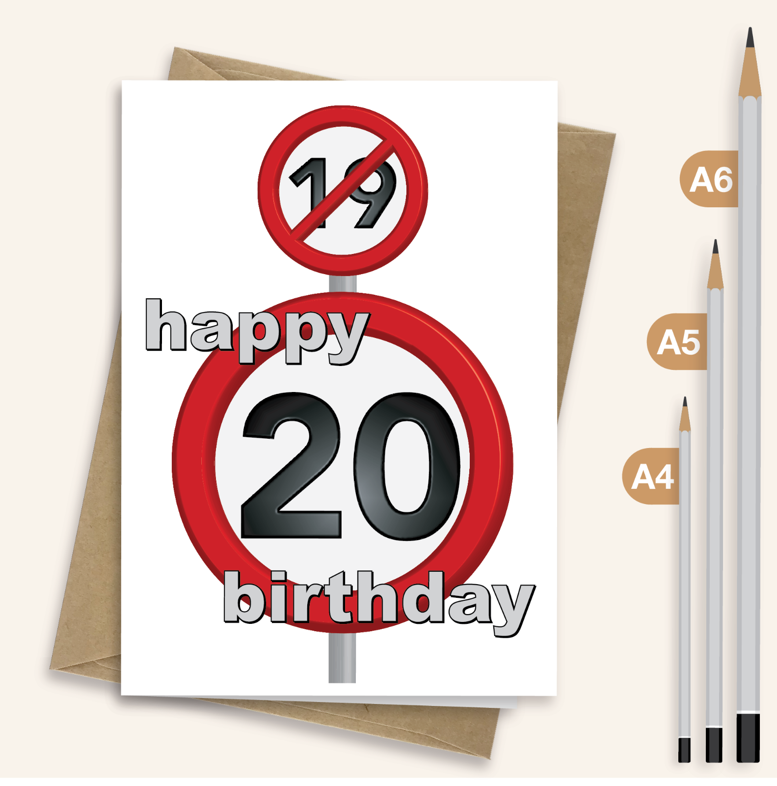 Th birthday card for boy or girl funny speed sign son daughter