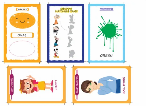 Paper english kids activity flash cards