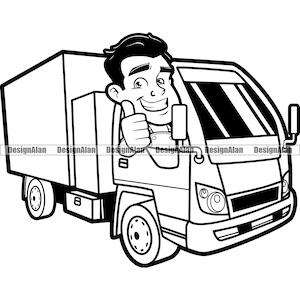 Truck driver cartoon