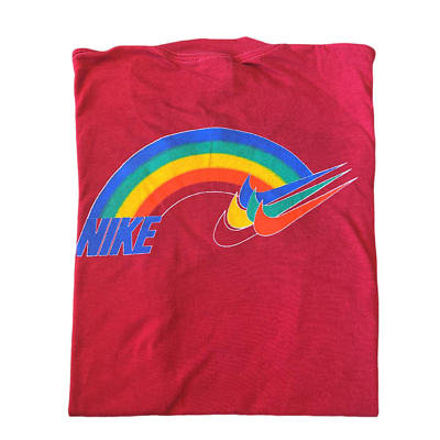 Nike s vintage rainbow logo t