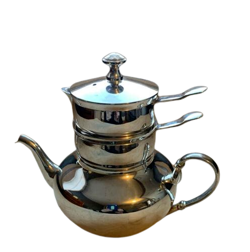 Restoration hardware raj teapot british empire stacked new box silverplate