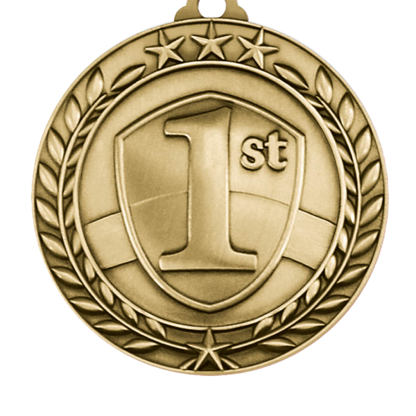 Large star wreath st place medal