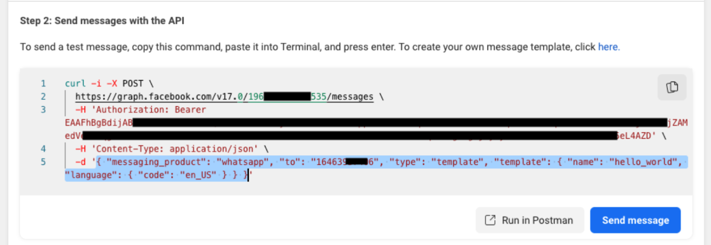 Send whatsapp messages via journey webhooks