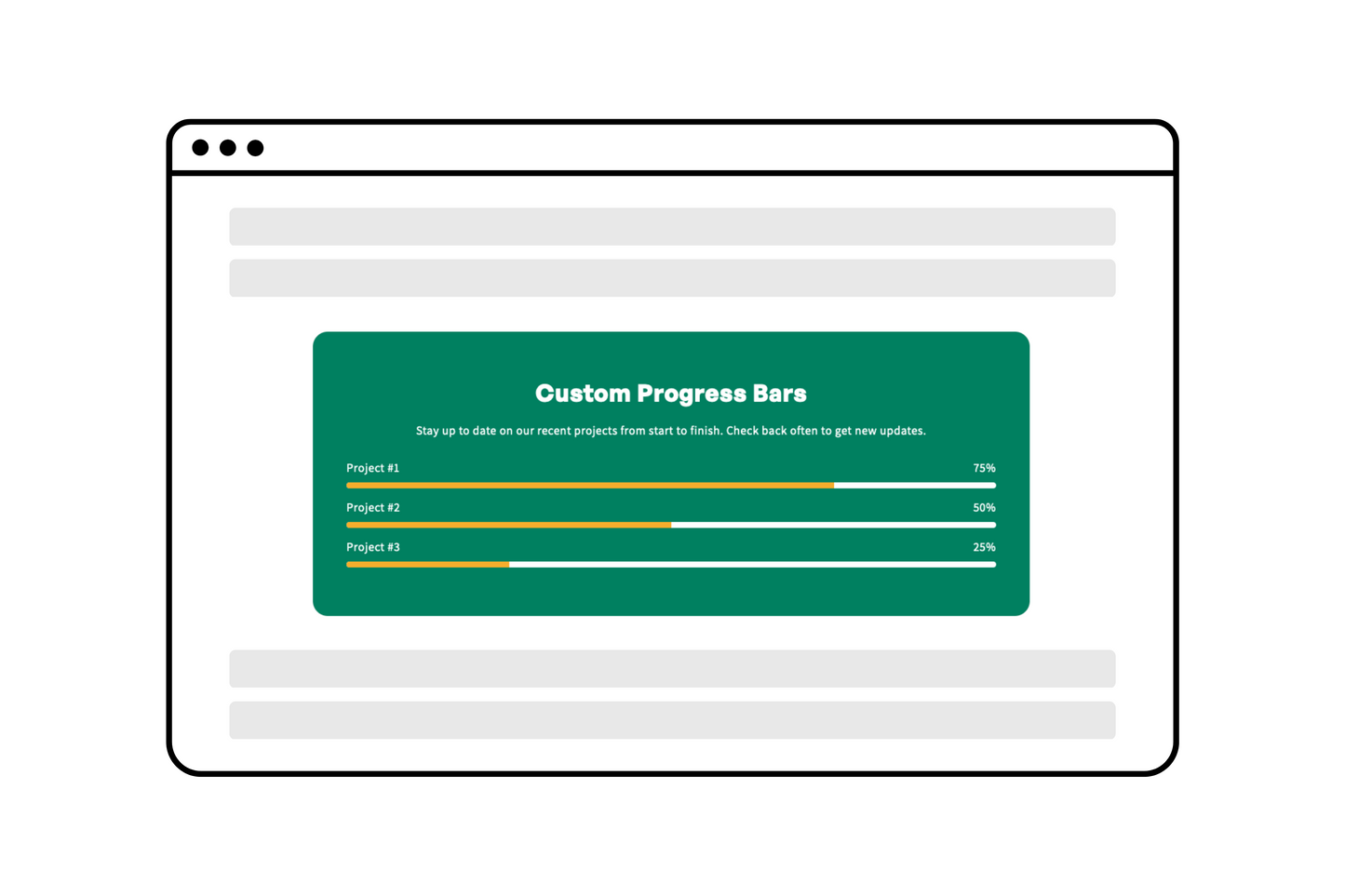 Progress bars â sections blocks