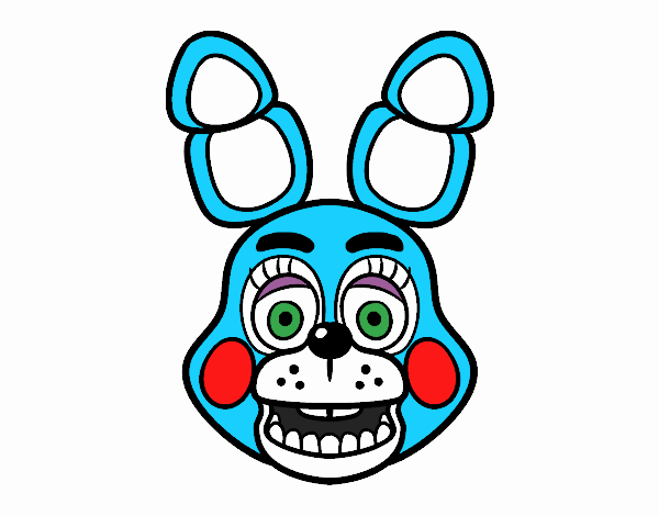 Colored page bonnie toy face from five nights at freddys painted by user not registered
