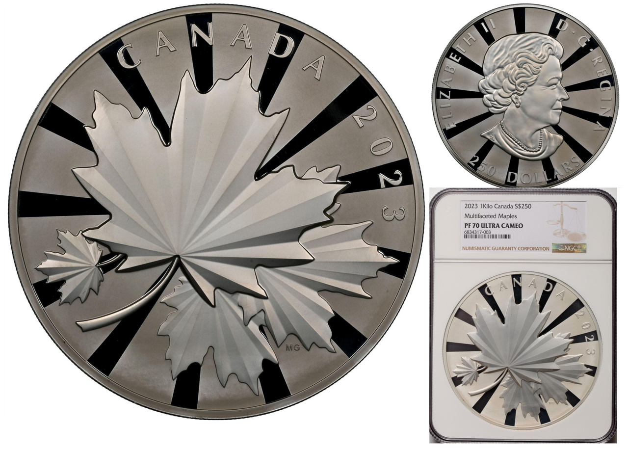 Gb elizabeth ii silver proof multifaceted maples dollars kilo ngc pr ultra cameo