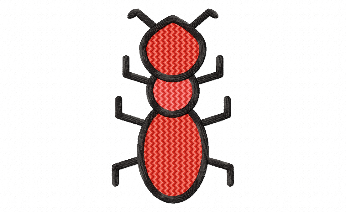Free ant doodle stitched embroidery design â daily embroidery