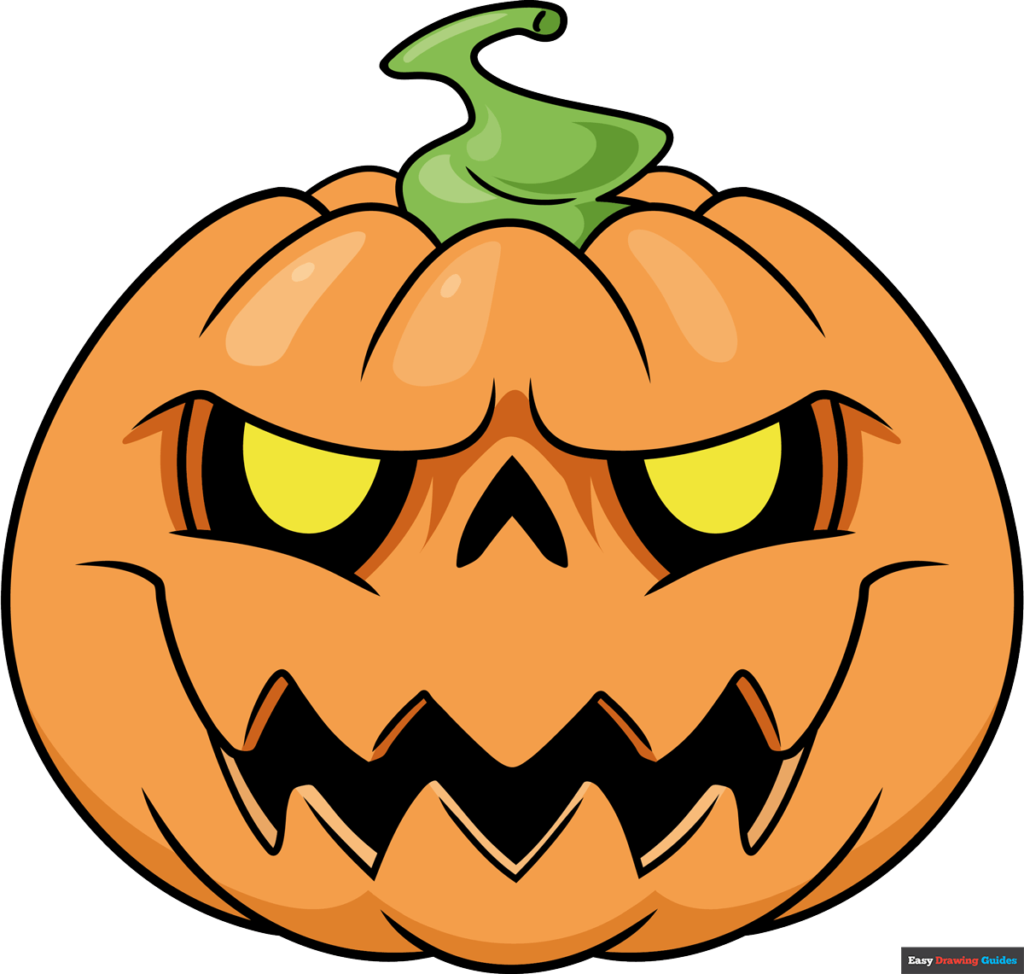 How to draw a halloween pumpkin