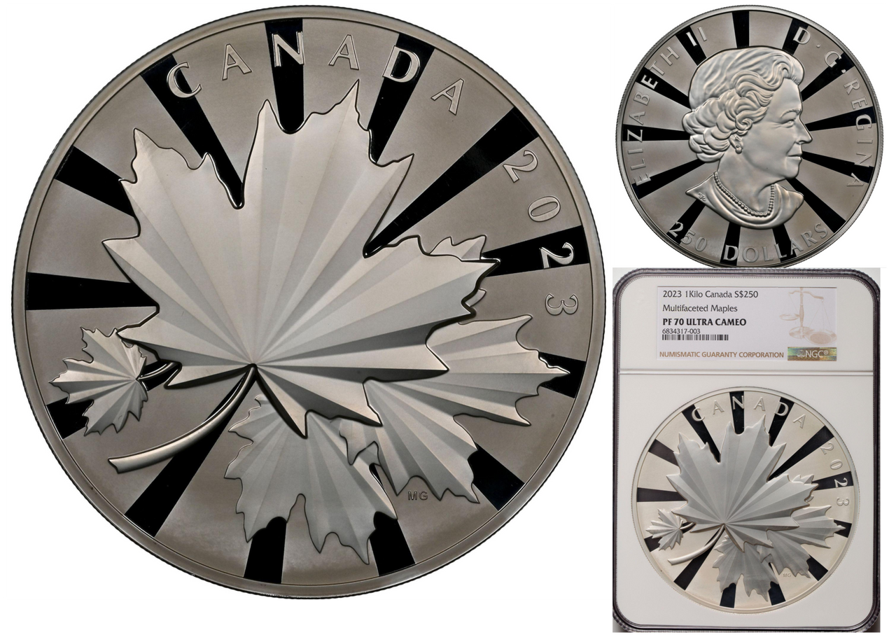 Gb elizabeth ii silver proof multifaceted maples dollars kilo ngc pr ultra cameo
