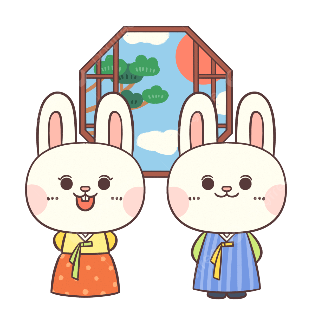 Hanbok rabbit png transparent images free download vector files