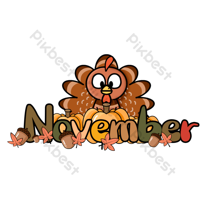 Turkey cartoon cute style november clipart png images psd free download