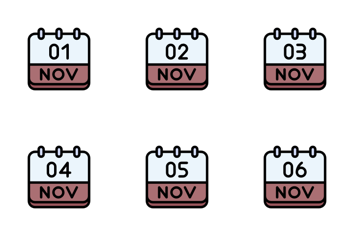 Monthly calendar icons