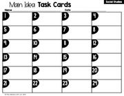 Main idea task cards social studies th grade distance learning go â the literacy loft