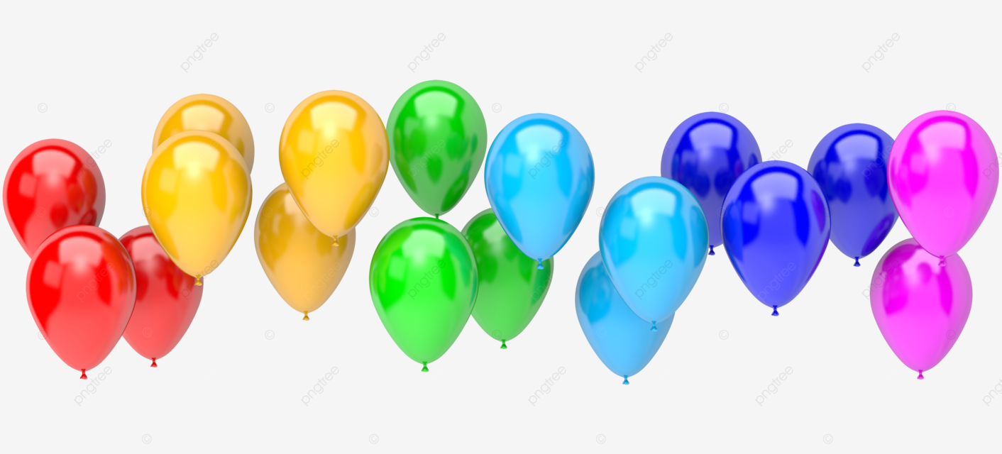 Rainbow color balloons white colorful white no background png transparent image and clipart for free download