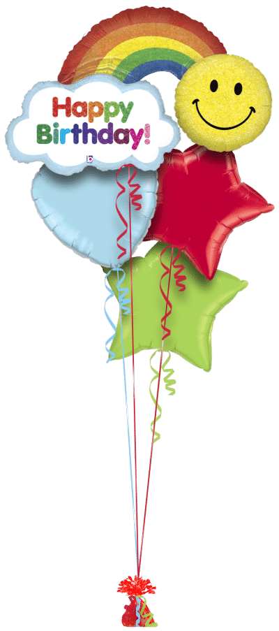 Happy birthday rainbow balloon delivery