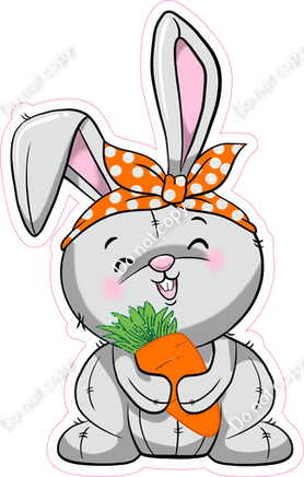 Bunny rabbit with orange bandana w variants sign swag usa