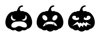 Page halloween pumpkin sad scared face outline images