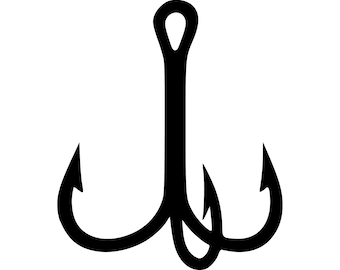 Fish hook treble instant download svg png eps dxf jpg