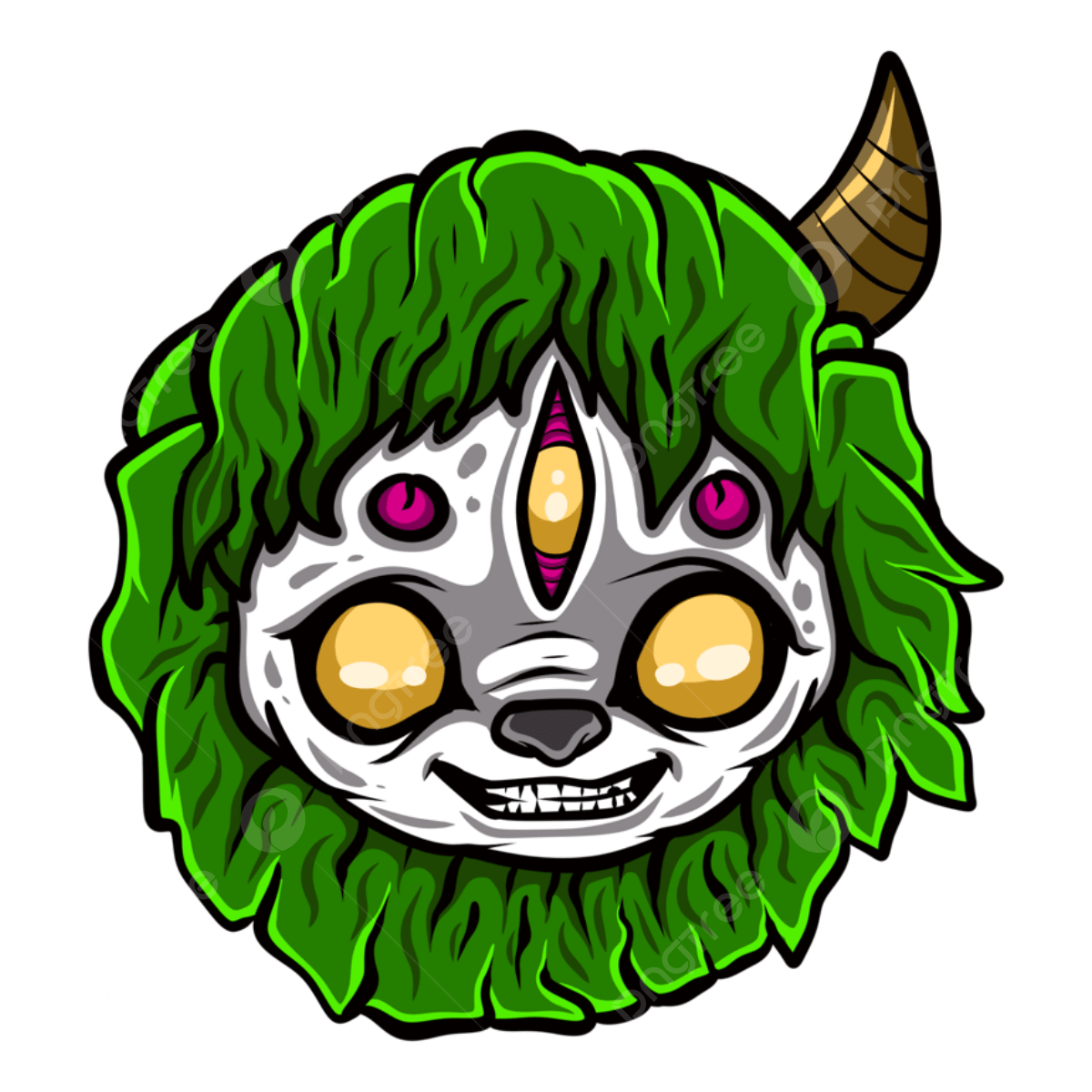 Cartoon horn white transparent one horn monster cartoon artwork cartoon illustration png image for free download