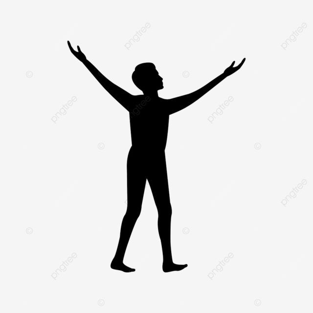 Hopeful silhouette transparent background black silhouette design with isolated white background of man being hopeful leather person petition png image for free download