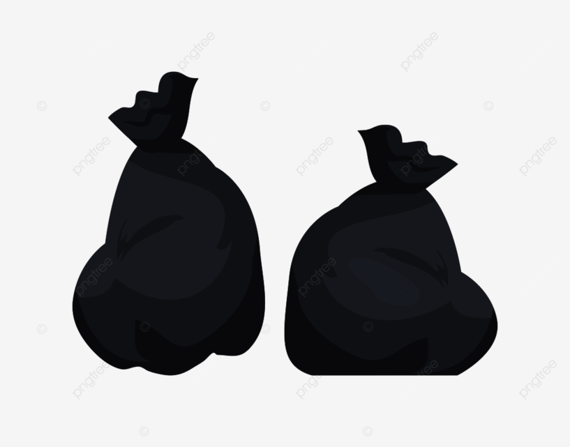 White black background silhouette png free packages with garbage vector illustration of big black plastic bags with wastes isolated on white background item organic object png image for free download