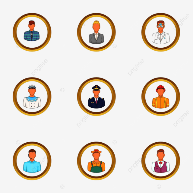 Folk clipart vector folks icons set folk cartoon folks staff woman png image for free download