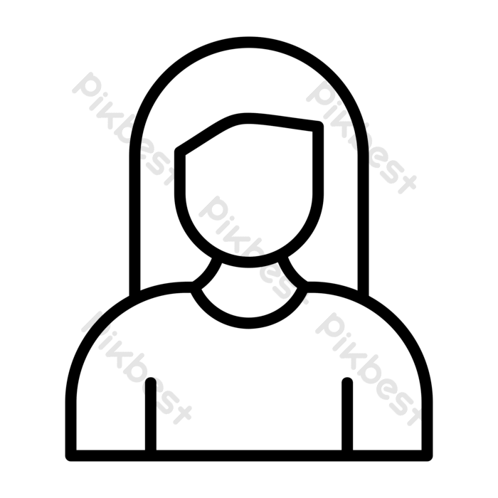 Women icon line vector png images ai free download