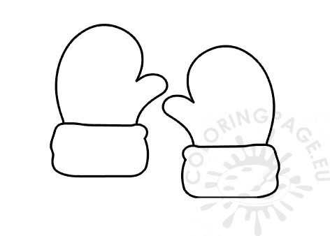 Glove santa claus template coloring page