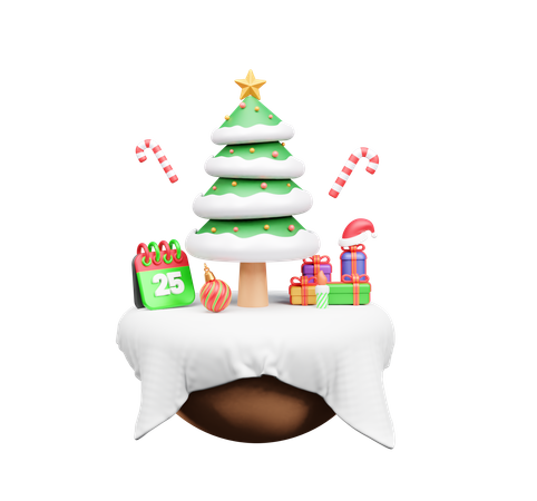 D xmas tree illustrations