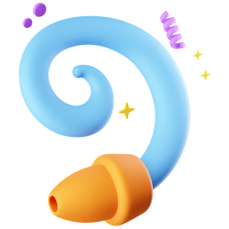 D party blower illustrations
