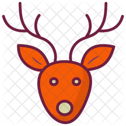 Animal horns colored outline icons