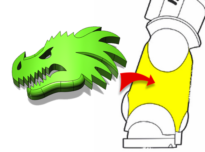 X dragon head left small bent insignias mydlll by mattsweitzer
