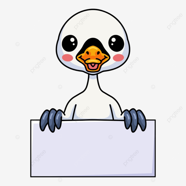 Cute goose clipart transparent png hd cute little goose cartoon with blank sign happy style pet png image for free download