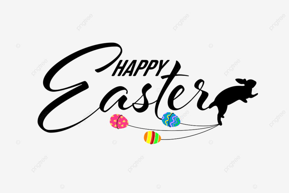 Happy easter egg clipart png images happy easter lettering design with easter eggs and rabbit with celebration cute png image for free download