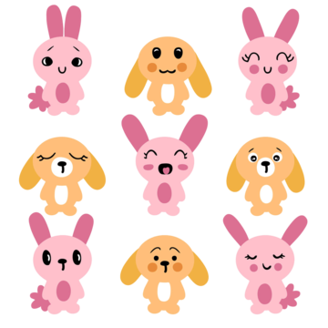 Easter bunny png transparent minimalistic easter bunny illustration simple bunny head yellow rabbit stereo ear png image for free download