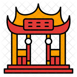 Chinese rabbit with gold coin sticker icons