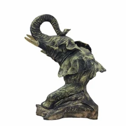 Black fiber elephant statue for interior decor