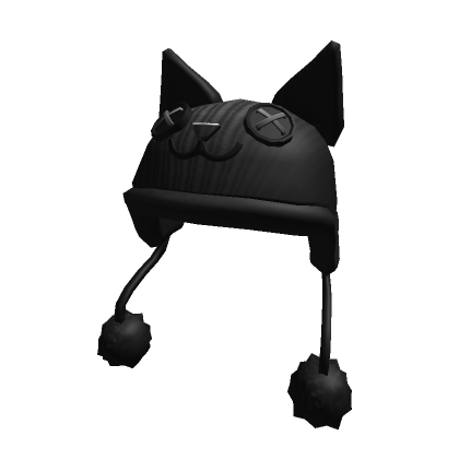 Black winter cat hat roblox item