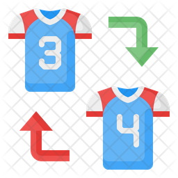Subsitute player flat icons
