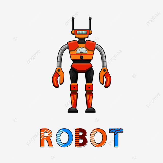 Funny robots clipart transparent background robot with funny face poster realistic mechanical system png image for free download