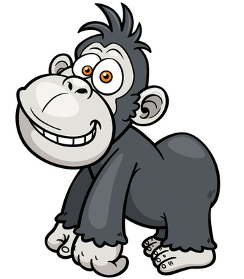 Kussensloop vector illustratie van gorilla cartoon
