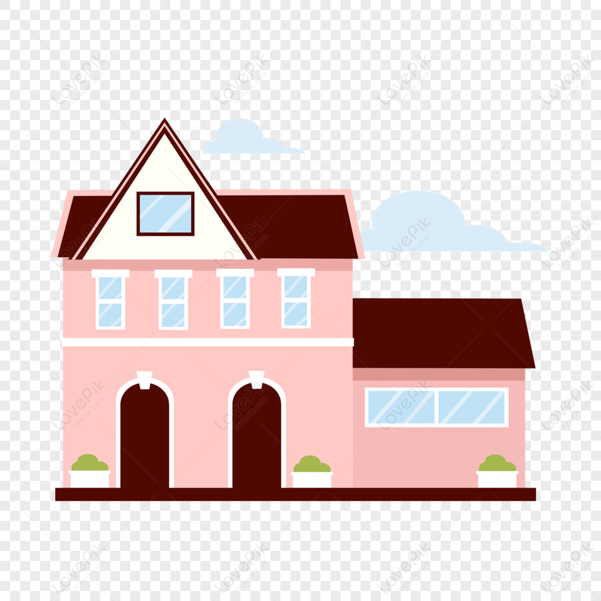 Pink house png images with transparent background free download on