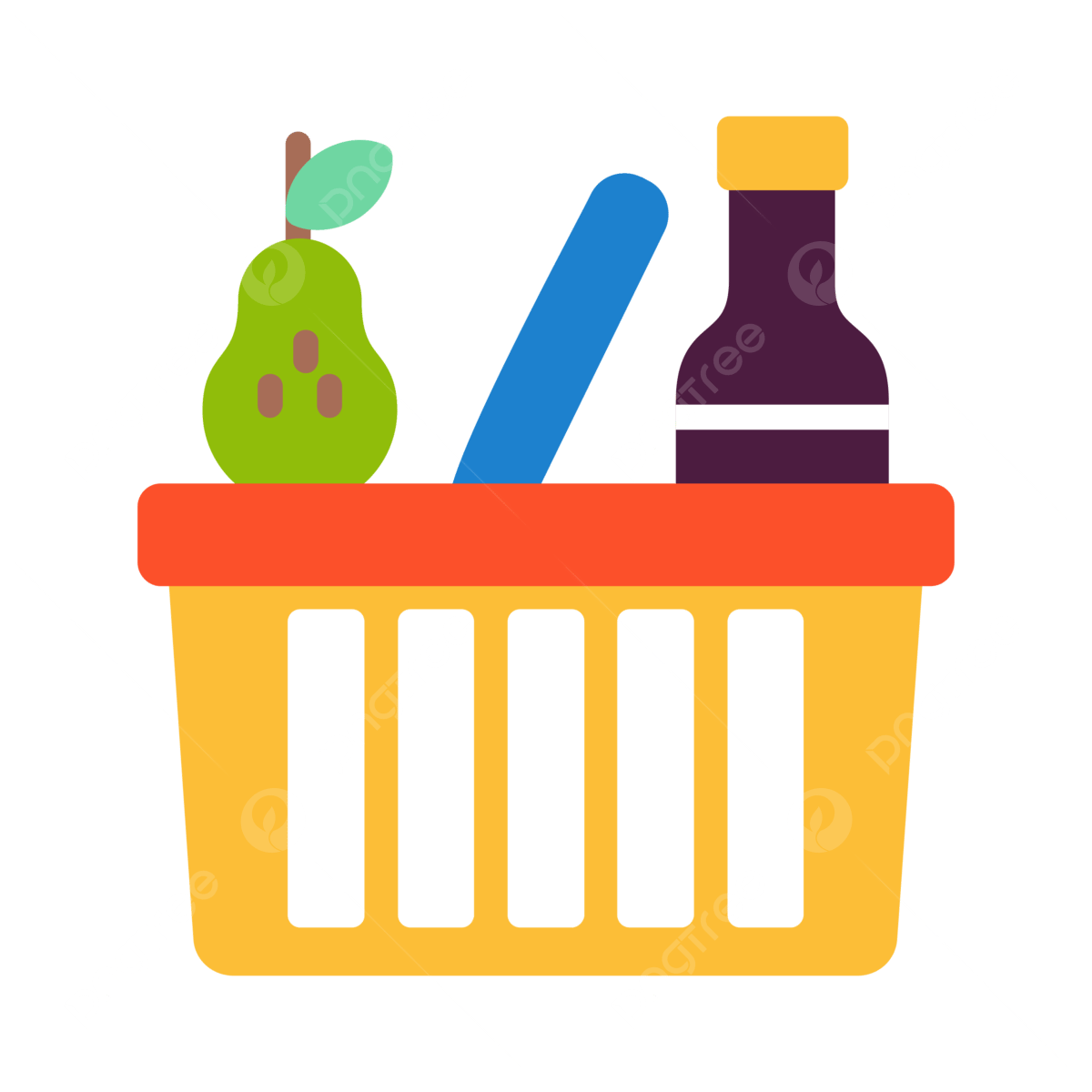 Groceries flat icon vector basket food groceries png and vector with transparent background for free download