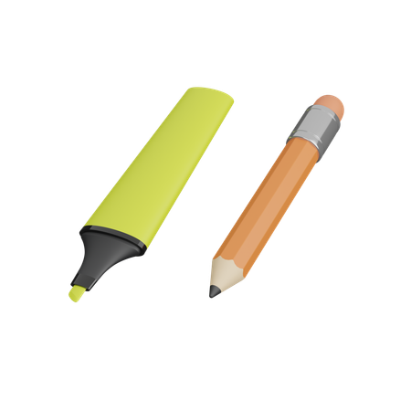Marker and pencil d icon download in png obj or blend format