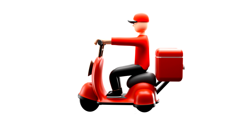 Delivery man going to deliver parcel d illustration download in png obj or blend format