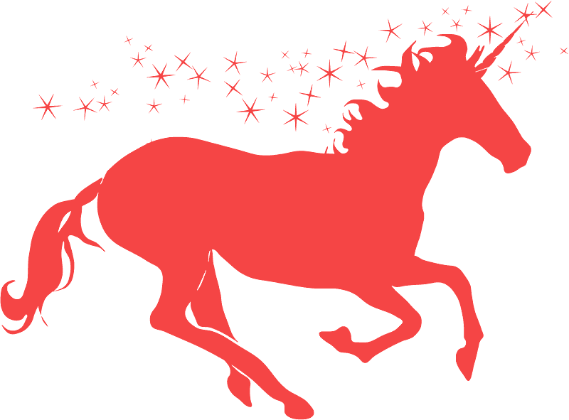 Running unicorn silhouette