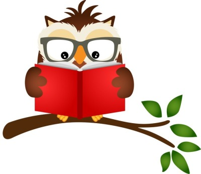 Blackout window curtain owl reading a book on tree branch