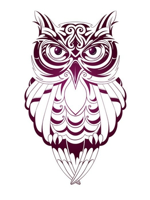 Rideau transparent owl tattoo