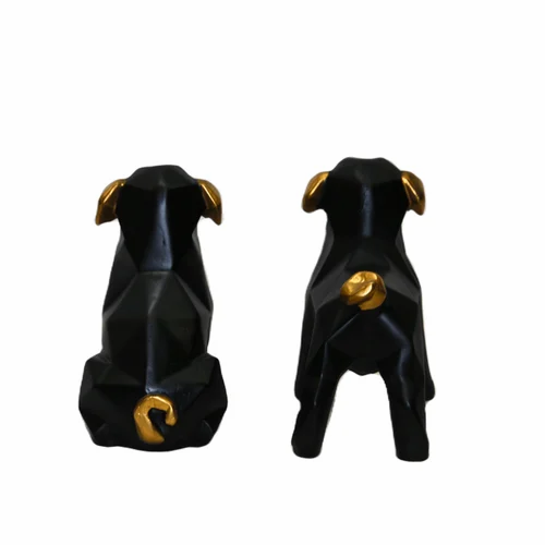 Handicrafts resin black pair of dog showpiece for hoe decor